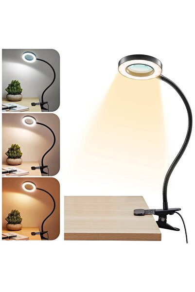 algoshop Table magnifier with LED lighting 3x magnification Adjustable Lamp w...