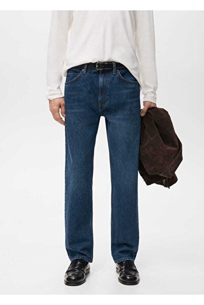 MANGO Man Moby düz kesim koyu yıkama jean pantolon