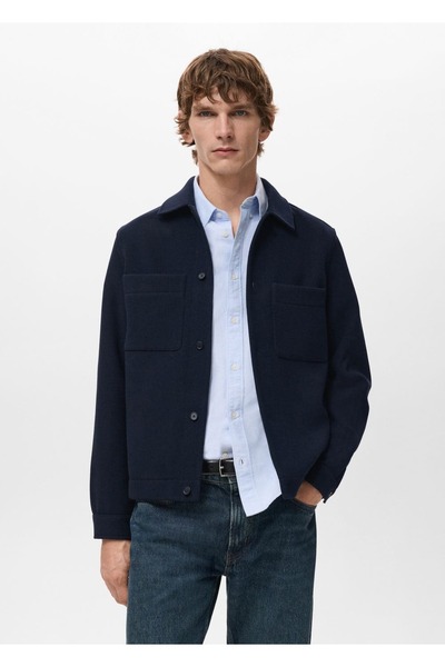 MANGO Man Cepli yün karışımlı ceket