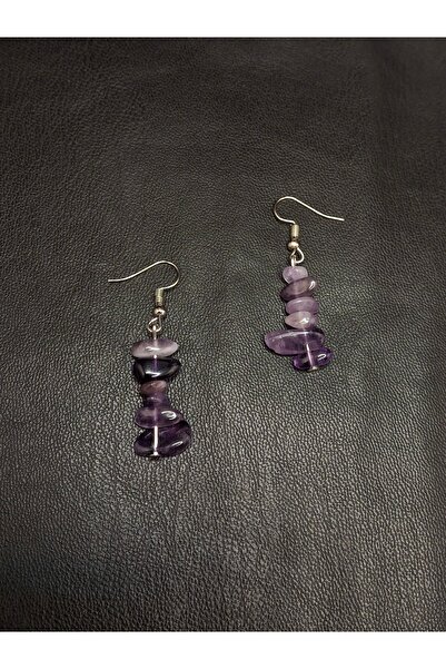 Han Ticarethane Natural Amethyst Stone Earrings