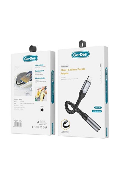 Go-Des Lightning to AUX 3.5mm Audio Adapter with Braided Nylon
