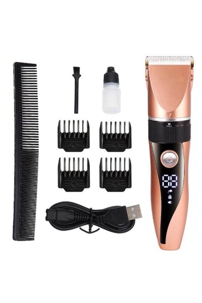 Brivoo® Brivoo Cordless Pet Hair Clipper, Titanium & Ceramic Blade, LCD, 2.5h, 5 Speeds, Gold
