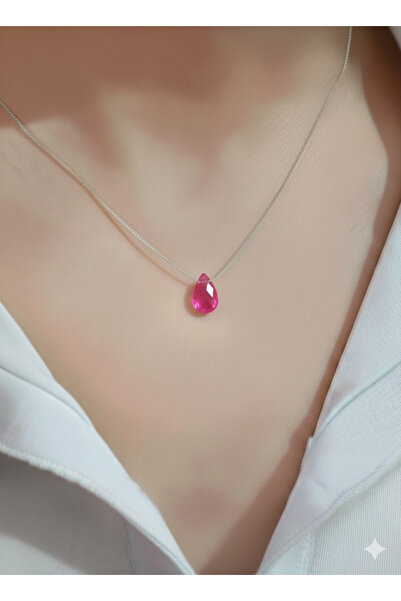TakıConcept Pembe Renkli Kristal Taşlı Kadın Kolye