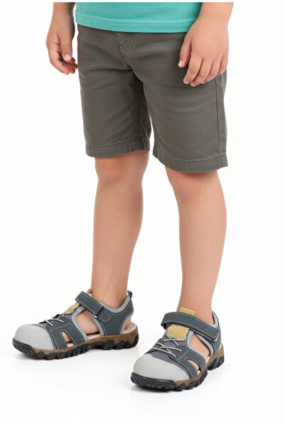 Limbeo Guaranteed Daily Wear Closed Front Flexible Soft Sole Rope Detail Velcro Baby Boy Sandals Slippers