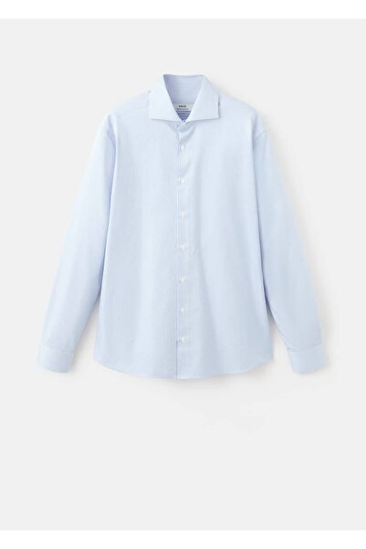 MANGO Man Çizgili slim fit kumaş gömlek