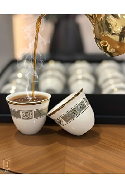 aljahwari Saudi ceramic coffee cups, set of 12 pieces
