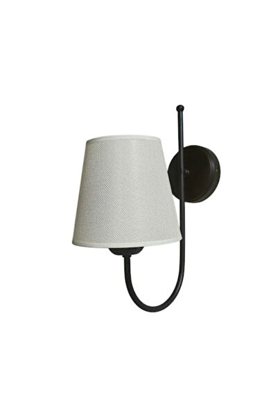 DEDE Black Static Painted Wall Sconce with Cream Color Hat Shape Looking Upwards