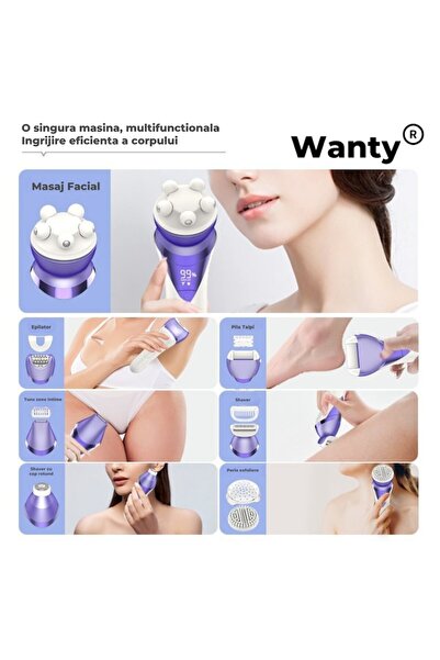 Wanty Aparat de Ras si Epilator 7 in 1 Lady Shaver pentru Femei Wanty®, Fara fir
