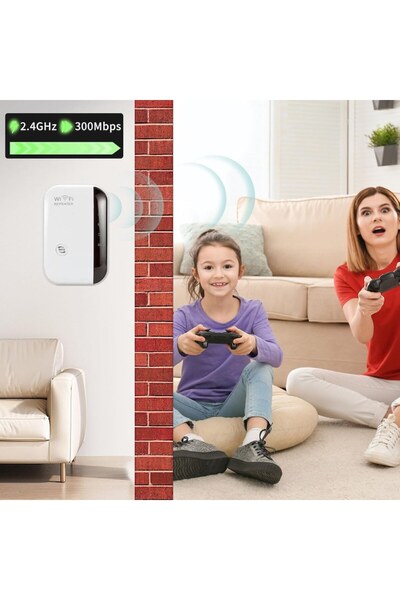 Brivoo® Extensor Wi-Fi Brivoo MMGOQQT, 300 Mbps, 2.4 GHz, Port LAN RJ45, Compact