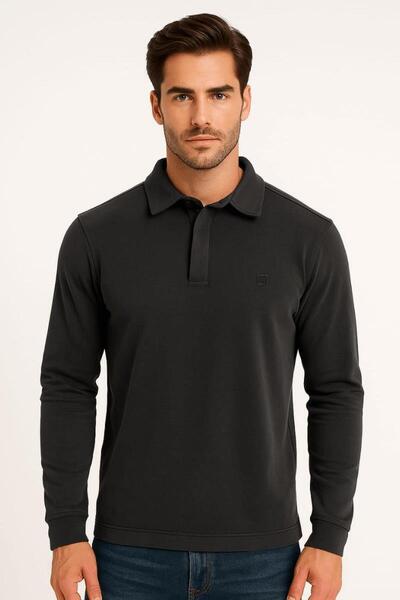 Markova Uzun Kollu Polo Yakalı Yarım Fermuarlı Rayon Kumaş Detaylı Erkek Swea...