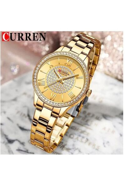 Curren 9084 Original Brand Stainless Steel Band Wrist Watch For Women With Box