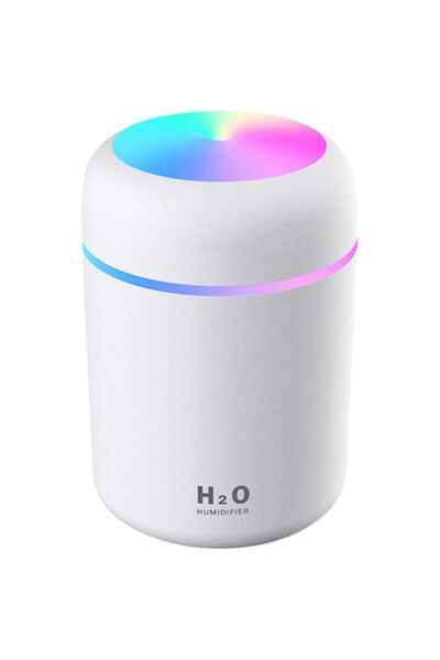 stuffix Air Humidifier, Silent, 7-color LED Ambient Light, 300 ml, Home & Car, White