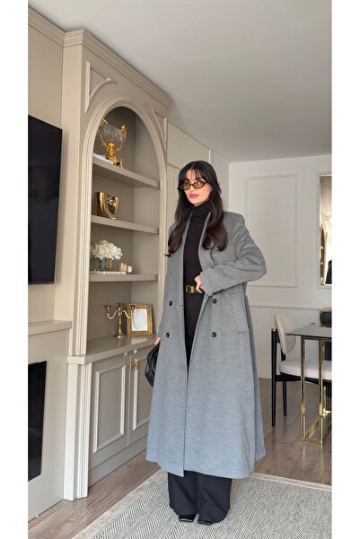 HAZELANNA Premium Gri Kaban