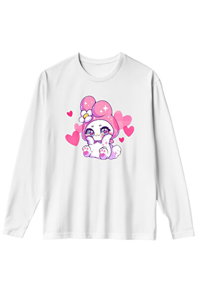 Texclusive Kuromi My Melody Long Sleeve Girls' T-Shirt White