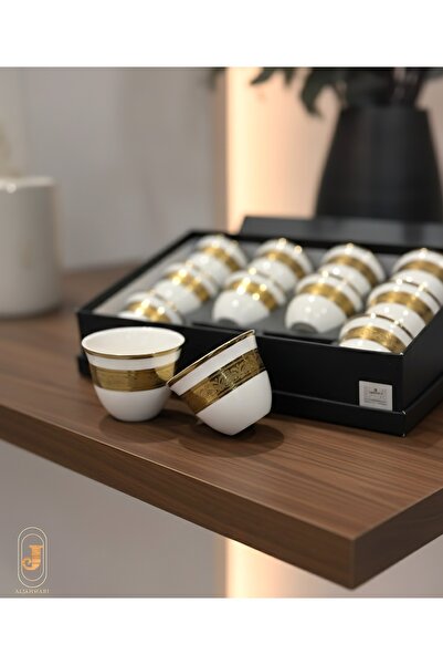 aljahwari Saudi ceramic coffee cups, set of 12 pieces