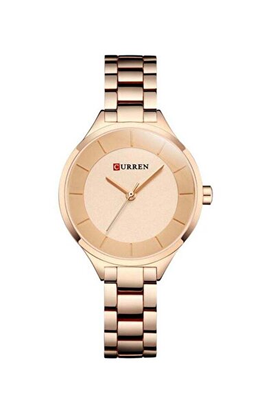Curren ساعة نسائية أنالوج مقاومة للماء 9015 - 33 مم - ذهبية