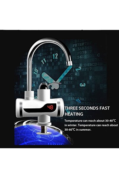 stuffix Electric Faucet Instant Water Heater with Digital Display, Sink-Mounted, 3000W