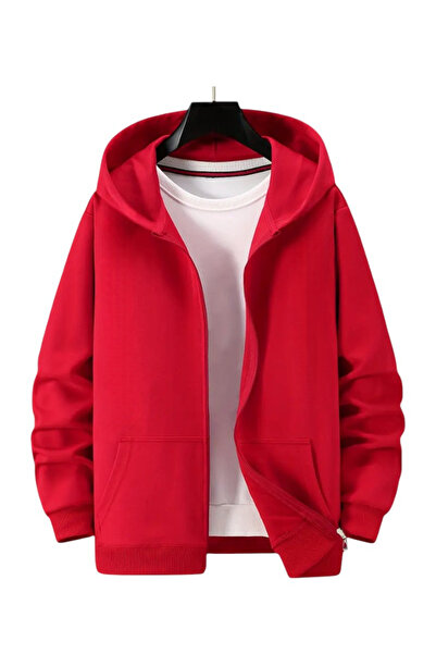 Carlson Unisex 2 İplik Şardonlu Kanguru Cepli Kapüşonlu Fermuarlı Hırka / Sweatshirt