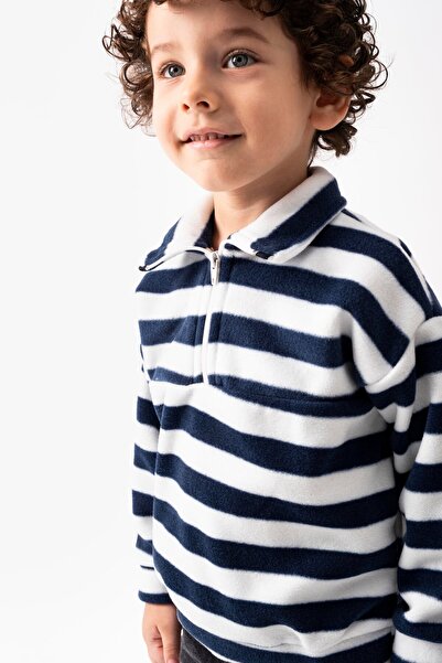 Little Baby Swea pentru băieți cu guler în dungi tricou