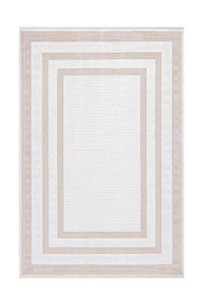 Koza Arven 20258B Bej – Modern Çizgili Leke Tutmaz Soft Halı