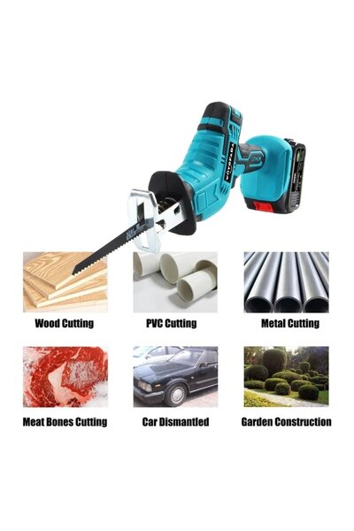 stuffix Cordless Garden Reciprocating Saw for Cutting and Pruning with 2 Batteries