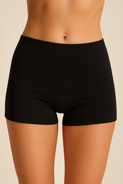 OLİZZA Women's Boxer Panties 6-Piece Cotton Stretch Fabric High Waist Underwear (Black White Skin All Colors 2 Pieces)