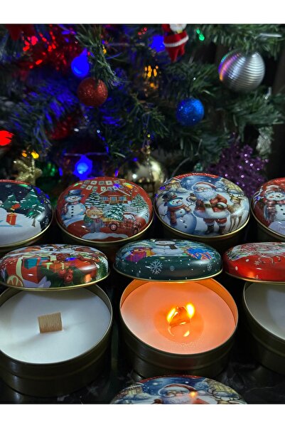 MANİFEST CANDLE Yılbaşı Yenıyıl Özel 3’lü KOKULU Kutu Mum Seti – Dekoratif Hediye – Ahşap Fitilli Aromatik Mumlar