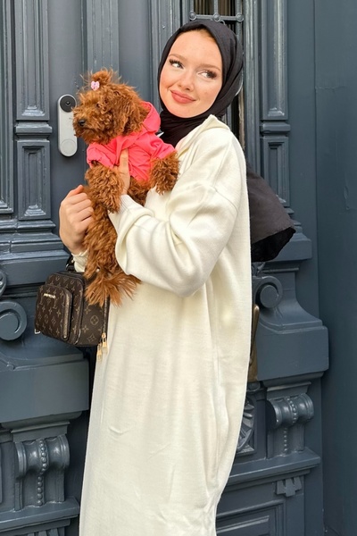 Kombinazon Drap Triko Zippered Dress