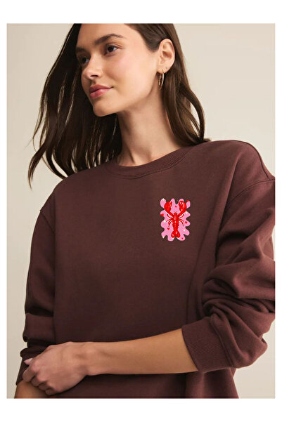 Tubinyoo سترة ميني هارت لوبانج مطبوع ذات الرقبة الدائرية وثلاثة خيوط