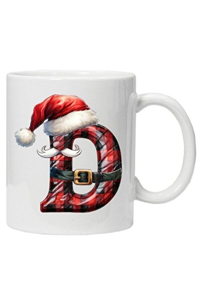 CRD PRINT Cană personalizată cu imprimeu de iarnă „inițiala D”, model 3, cera...