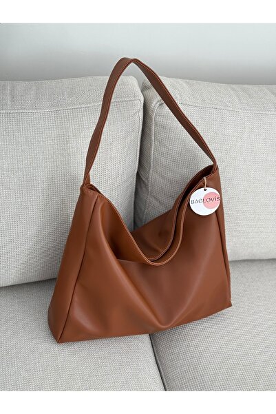 BAGLOVİS Leather Shoulder Bag with Single Handle En42 Boy28
