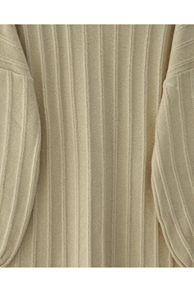 Modamorfo Corded Fabric Slit Yumoş Knitwear Tunic - Light Mink