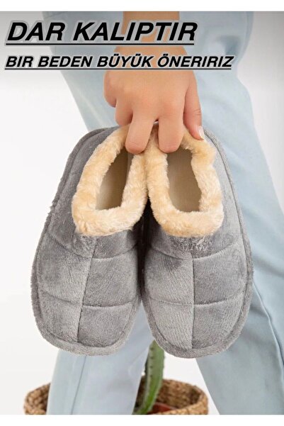 LİNORA شباشب منزلية للرجال باللون الرمادي