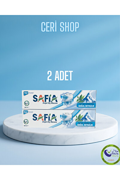 Safia معجون أسنان 100 مل شاي أخضر + ملح الهيمالايا جيمداس حاصل على شهادة حلال...