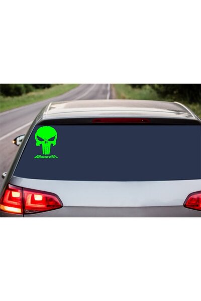 Oracal Decorative car sticker "Punisher skull", 18x14cm, green