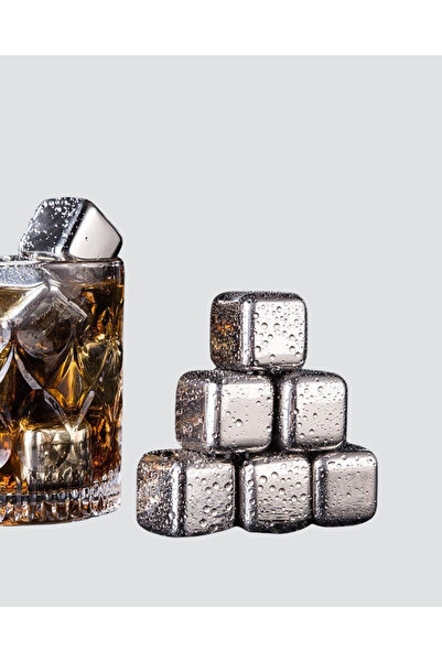 ZERO LAND Lvsqvr Stainless Steel Metal Ice Cube Set Cooling Without Watering and (210754) Clip Included