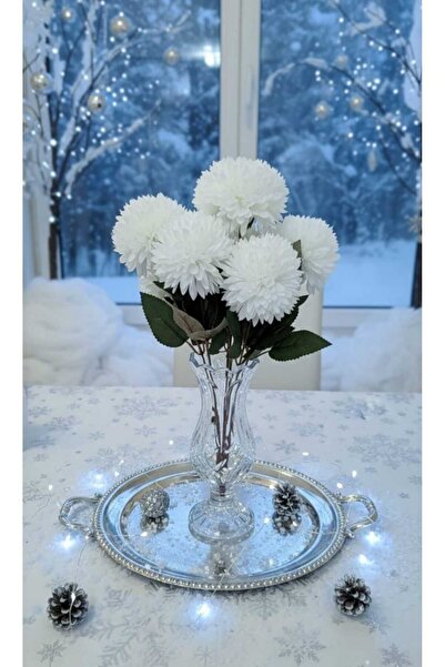 ENRUFLORA Beyaz Krizantem 1 Adet 40 Cm Vazo Dekor Salon Süsü