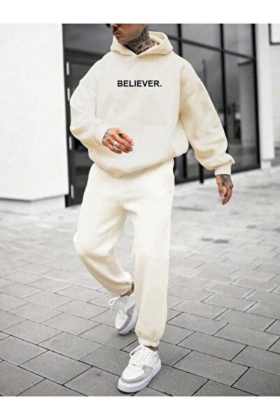 LAVİTTA Believer Written Unisex Oversized Hooded Hoodie