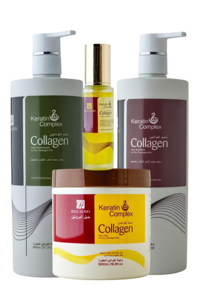 ROSE BERRYY شامبو وبلسم وقناع وسيروم للشعر بالكيراتين كومبلكس والكولاجين