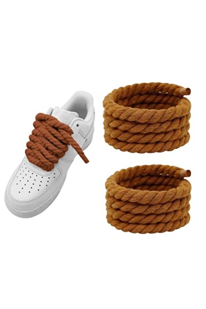 Wanty Rope Laces 140 cm, Cotton, Transparent Tip, Brown