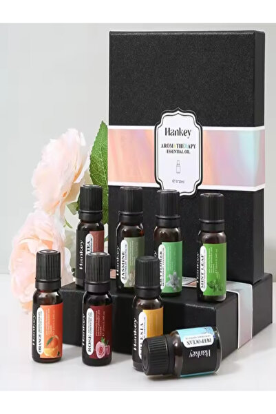 HANKEY Set of 8 Essential Oils 10ml for Aromatherapy – Gift with Mixed Fragrances