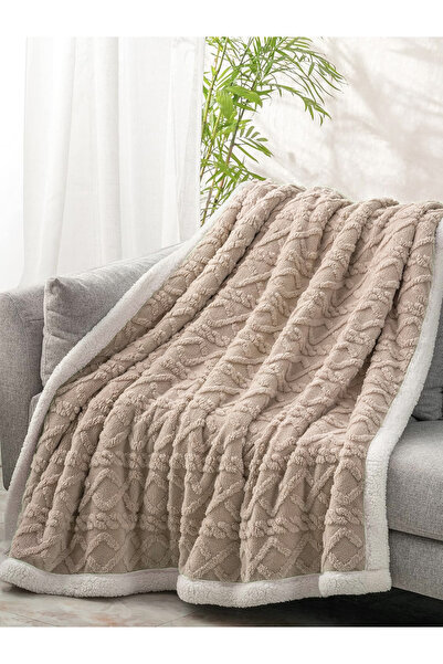 Fabienne Jacquard Sherpa Blanket Single Size 160x220cm Throw Blanket Reversible Flannel Fleece Blanket Warm