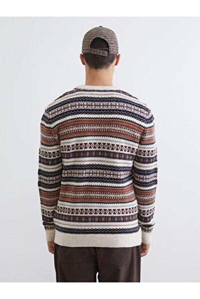 LC Waikiki Crew Neck Patterned Men's Knitwear Sweater (W5)