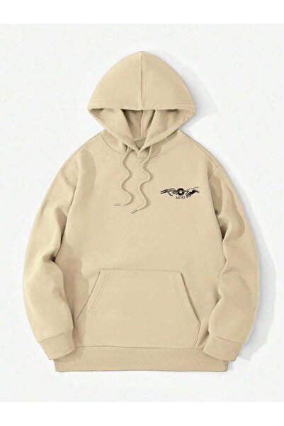 LAVİTTA Memento Mori Gold Printed Unisex Black Oversized Hooded Hoodie