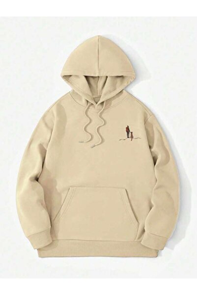 LAVİTTA Mountain Landscape and Dog Printed Unisex Oversized Hooded Hoodie