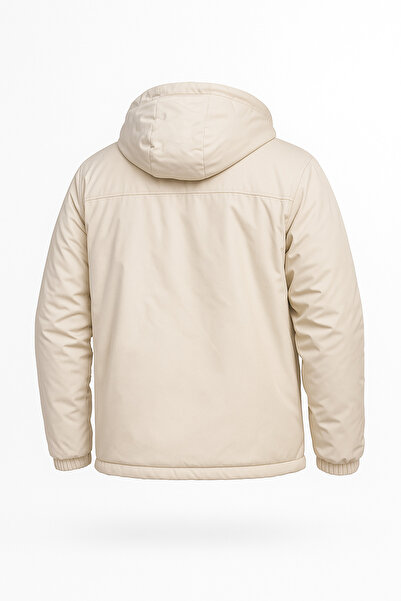 FASHION Men's Fur Lined Detachable K Hooded Waterproof Men's Coat Jacket Coat