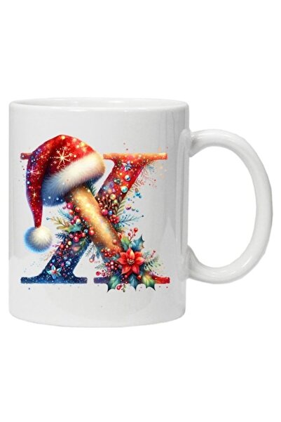 CRD PRINT Cană personalizată cu imprimeu de iarnă „inițiala numelui litera X”...