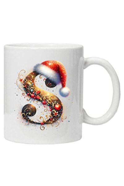 CRD PRINT Cană personalizată cu imprimeu de iarnă - Inițiala „S”, Model 2, Ce...