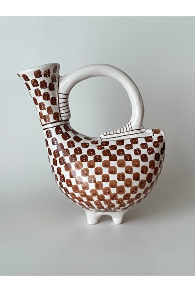 Tales of Clay El Yapımı Damalı Seramik Vazo – Dama Desenli Dekoratif İbrik - ...