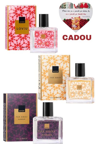 AVON Set Apa de parfum Lov U, 30ml+Apa de parfum Far Away,30ml+Apa de parfum Far Away Glamour, 30ml
